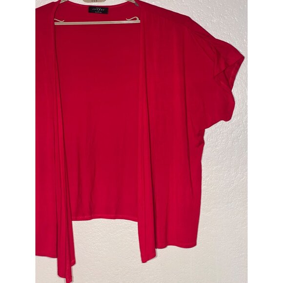 Made By Johnny Womens Red Lightweight Open Front Cardigan Shrug XL - Picture 8 of 11